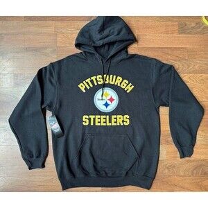 Pittsburgh Steelers Womens Medium Black Pullover Hoodie NFL Team Apparel NWT